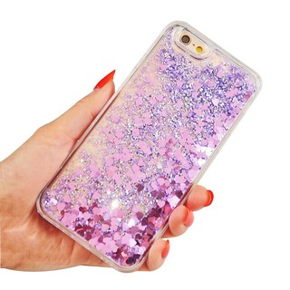 Ốp lưng kim tuyến nước hình trái tim cho iphone 7 7plus 6 6s 5 5se