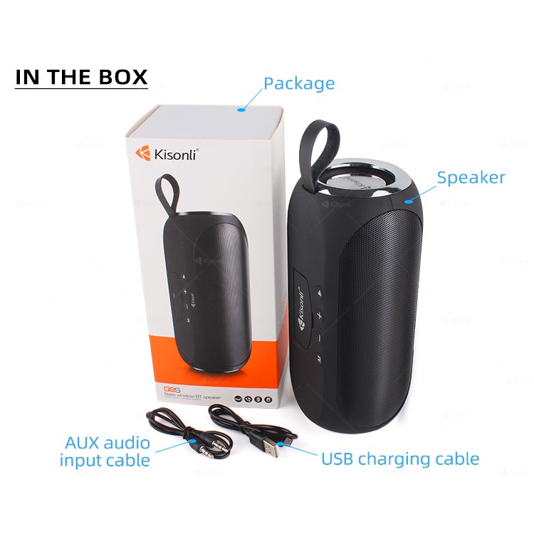 Loa Bluetooth Kisonli Q9S âm thanh cực hay siêu bền hàng chính hãng bảo hành 12 tháng 1 đổi 1 (màu ngẫu nhiên)