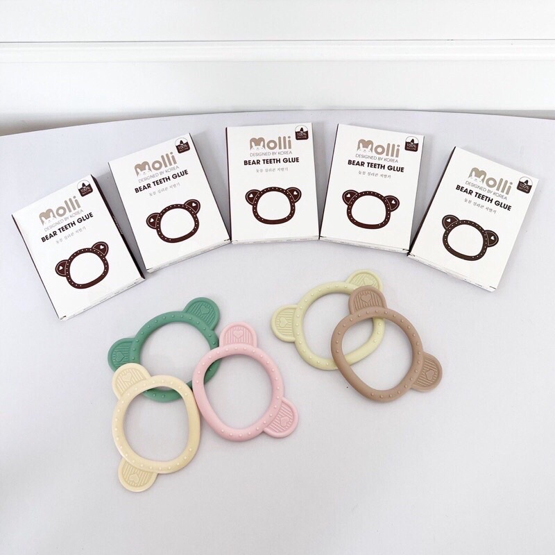 Gặm Nướu Silicone Cho Bé Hình Mặt Gấu Molli Bear Teeth Glue An Toàn Cho Bé