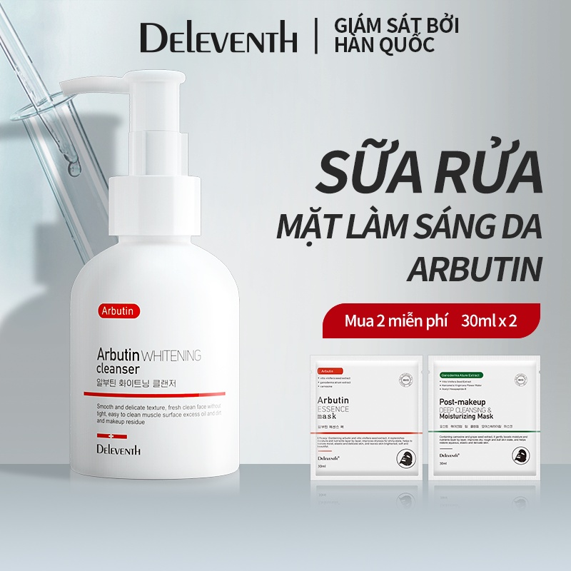 DEleventh Arbutin axit amin sữa rửa mặt Làm trắng da Làm sạch sâu da Sữa rửa mặt axit amin nhẹ nhàng（100ml）