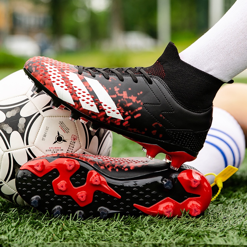 Cổ phiếu sẵn sàng AG C Ronaldo Giày bóng đá cắt cao Giày bóng đá Cha mẹ-Trẻ em Giày bóng đá Futsal Kích thước 35-46