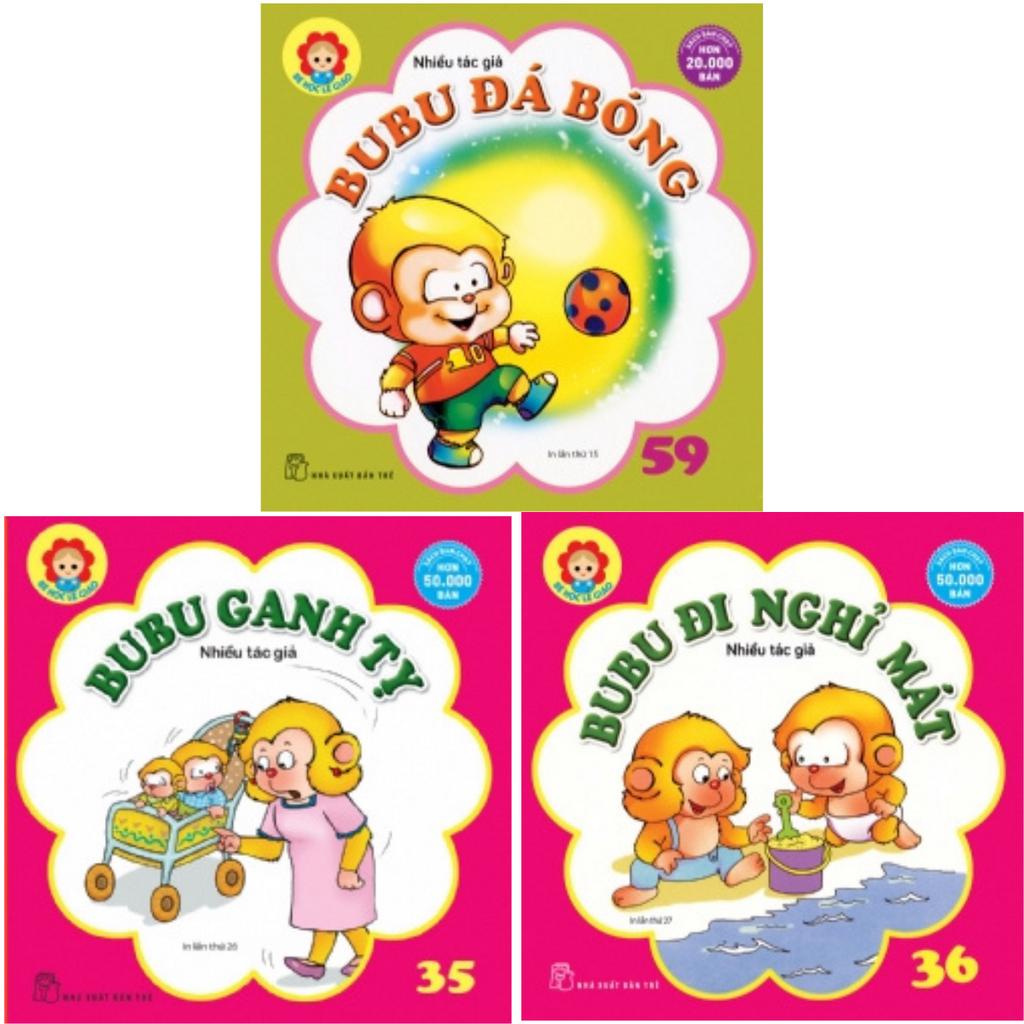 Combo sách: Bé Học Lễ Giáo- Tập 36 + 37 + 59: Bu Bu Đi Nghĩ Mát + Bóng Đá + Ganh Tỵ