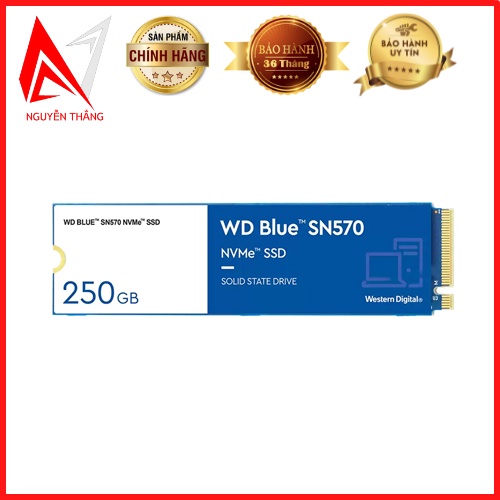 Ổ cứng SSD WD Blue SN570 250GB NVMe PCIe Gen3x4 chính hãng