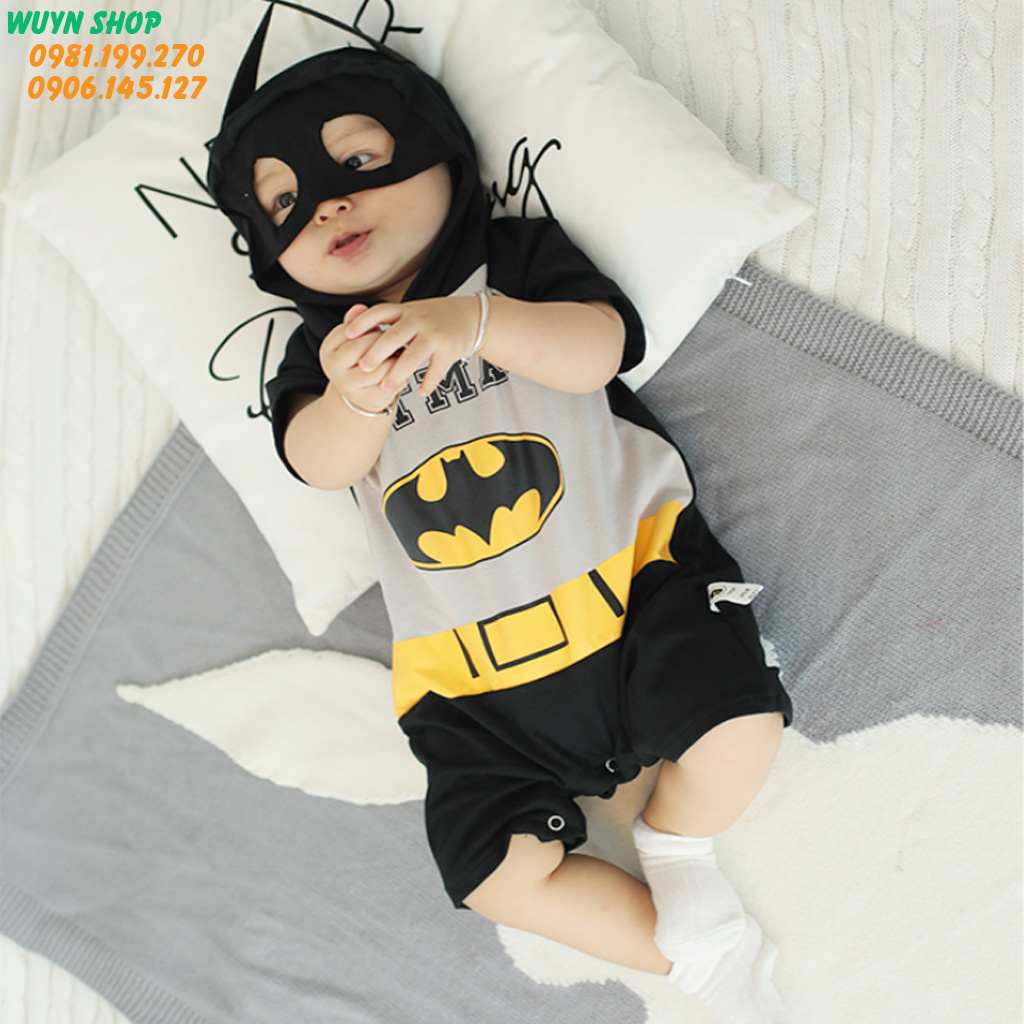 Bộ Siêu Nhân Hoạt Hình Cho Bé, Bộ Body Cộc Tay Siêu Anh Hùng Cho Bé