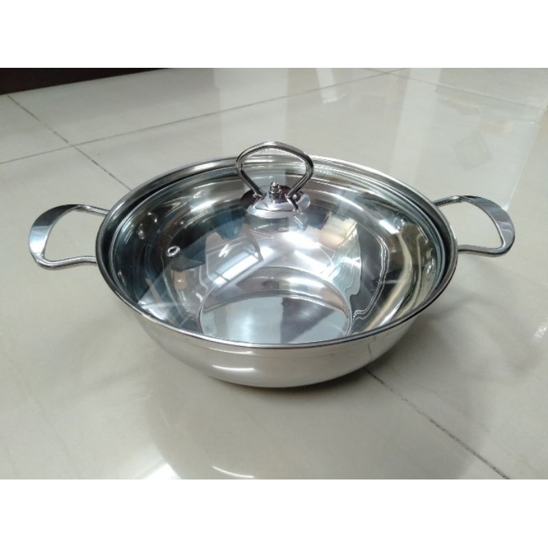 Nồi lẩu nấu bếp từ inox 3 đáy + nắp kiếng