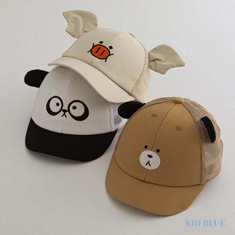 Mũ Lưỡi Trai Phối Lưới Mỏng Thoáng Khí Họa Tiết Hoạt Hình Dễ Thương Cho Các Bé