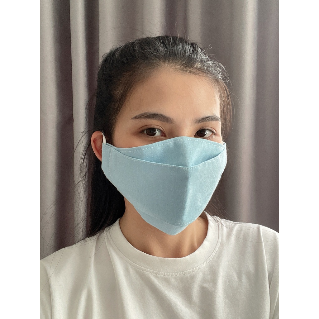 Khẩu trang vải phong cách Origami handmade Tiệm nhà Pony 3 lớp, 100% sợi tự nhiên hợp thời trang