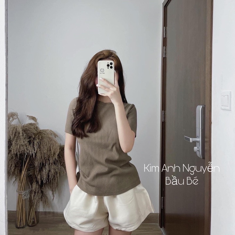 3029# Áo Len Cổ Tròn Cộc Tay