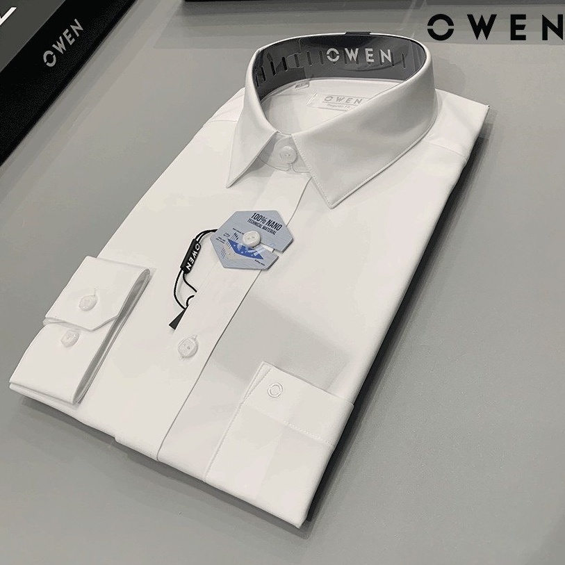 OWEN - Áo sơ mi trắng dài tay OWEN chất Nano không nhăn, chất siêu mát, siêu nhẹ