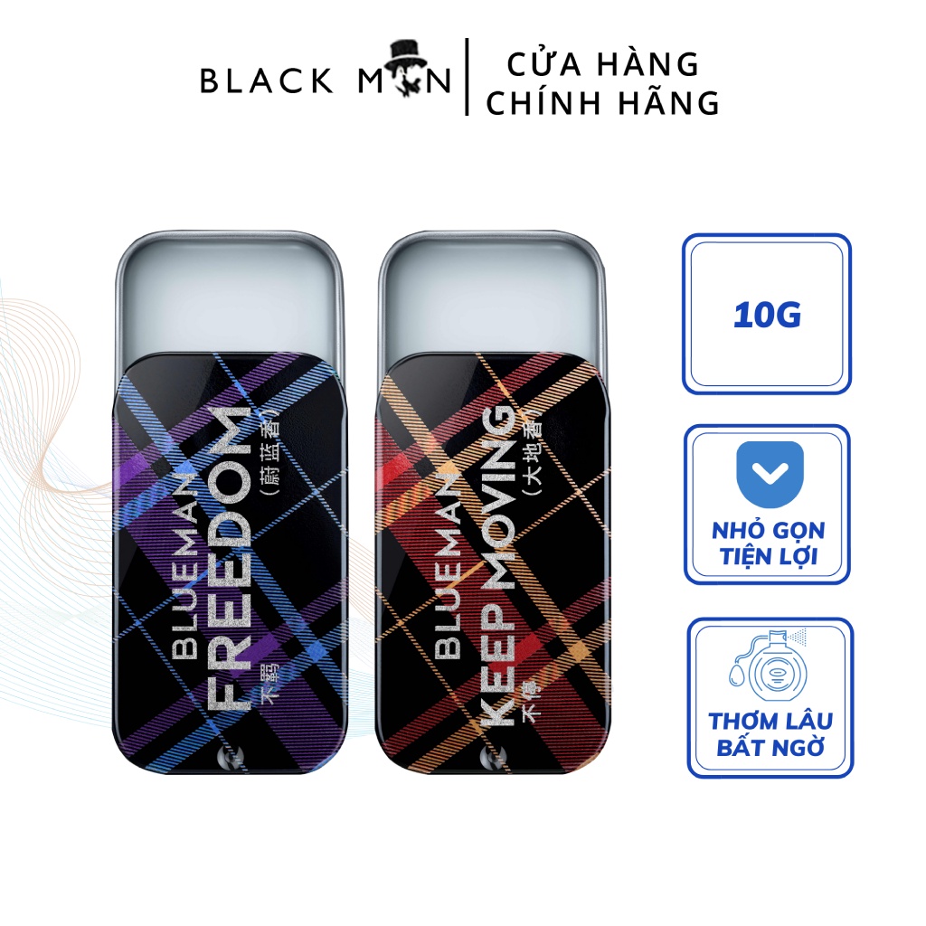 Nước Hoa Khô Cho Nam BLUEMAN Dạng Sáp - Hương Thơm Bền Lâu Đầy Nam Tính 10g