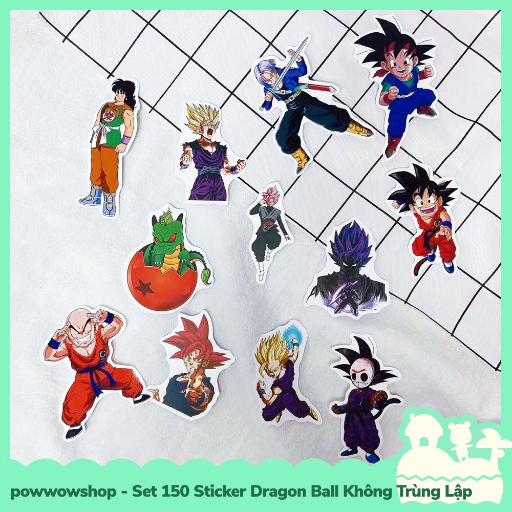 [Sẵn VN - Hỏa Tốc] Set 150 Sticker Decal Dán Trang Trí Vật Dụng Phong Cách Dragon Ball Không Trùng Lập
