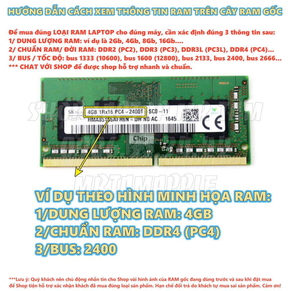 RAM LAPTOP DDR4 4GB, 8GB - BUS 2400 (PC4 2400) Zin Tháo Máy Chính Hãng