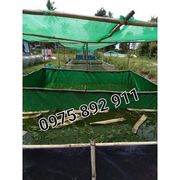 Bể bạt nuôi ốc ếch cá lươn 4x2x0,7 - loại xanh bộ đội xịn