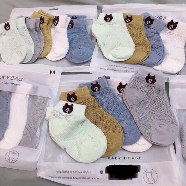 Set 5 Đôi Tất Lưới Cho Bé Thoáng Khí Chống Mồ Hôi