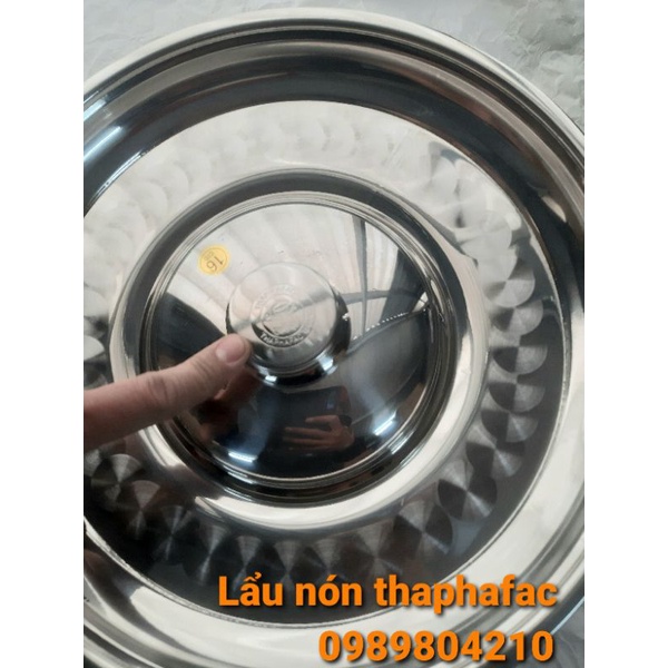 (CHÍNH HÃNG )Nồi lẩu nón inox  , lẩu mâm inox , lẩu vành inox 304  thaphafac,Vietcook  đủ size 16,18,20,22 cho bếp từ