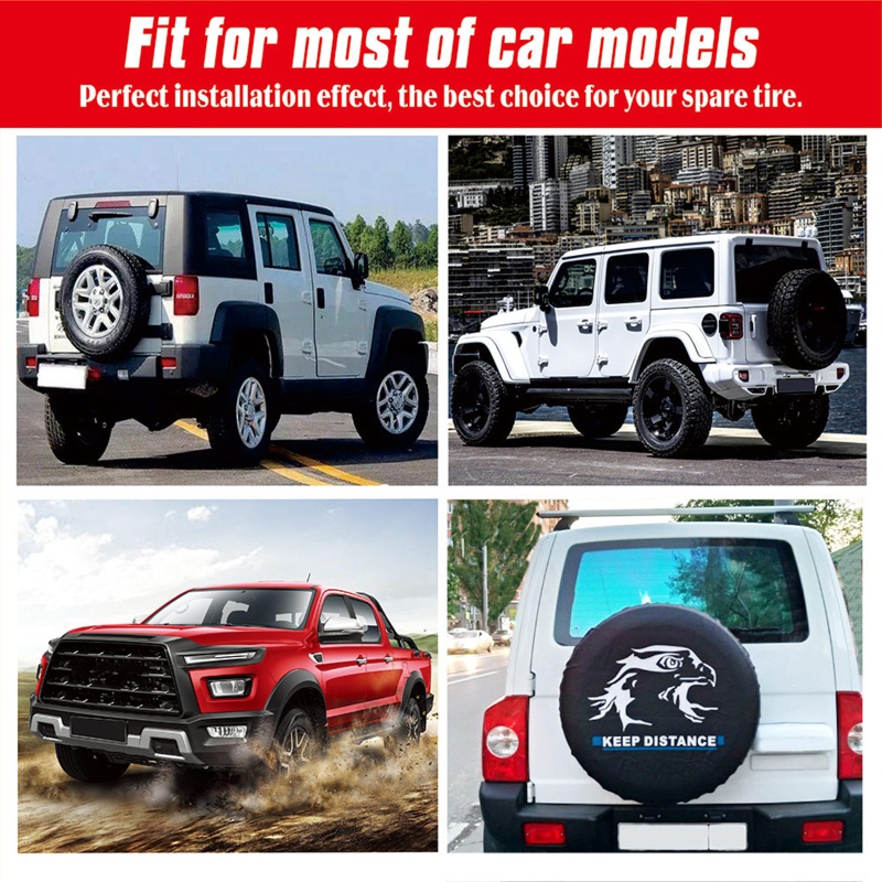 Túi Bọc Bảo Vệ Bánh Xe Dự Phòng 4WD 4x4 14 "15" 16 "17" Chống Bụi Thông Dụng