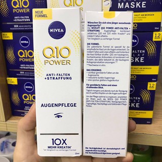 Kem Dưỡng Mắt Giảm Nếp Nhăn Nivea Q10 Power Anti Falten, Hàng Xách Tay Đức