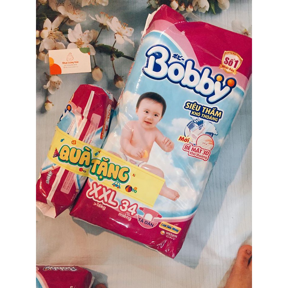[ CHÍNH HÃNG CÔNG TY DIANA]  Bỉm - Tã dán Bobby size L siêu mỏng (Cho bé 9-13kg)