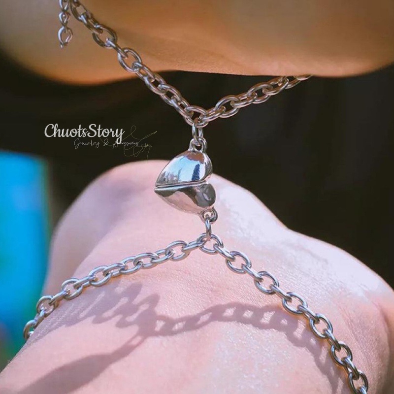 Vòng tay đôi nam châm nhiều mẫu, lắc tay cặp titan nam nữ thời trang - ChuotsStory