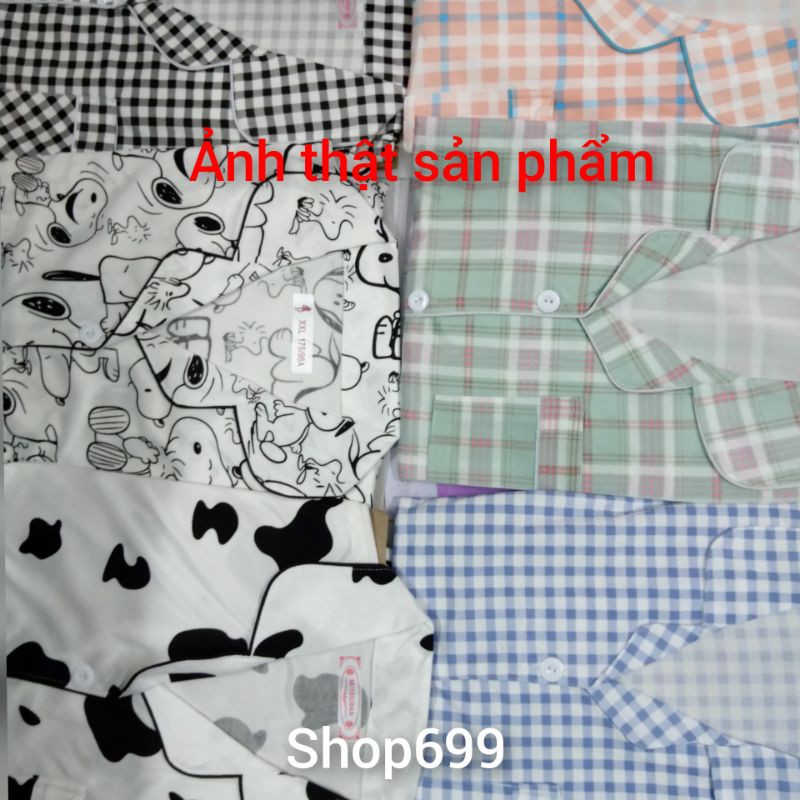 (CÓ SẴN - GIÁ GỐC)BỘ PIJAMA DÀI TAY KẺ CARO PHONG CÁCH HÀN QUỐC