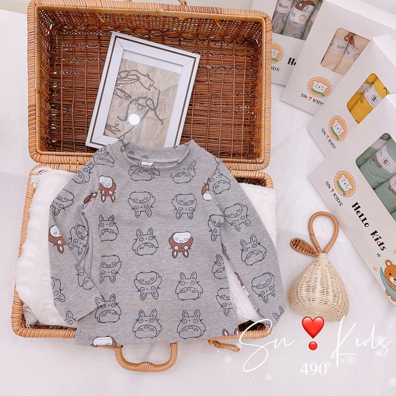 Áo Nỉ Loại Hộp,  Áo Nỉ Cotton Co Giãn, Chất Zip Hàn Mềm Mịn Cổ 3 Phân Cho Bé Trai, Bé Gái Hoạ Tiết Gấu, Thỏ - 4 màu