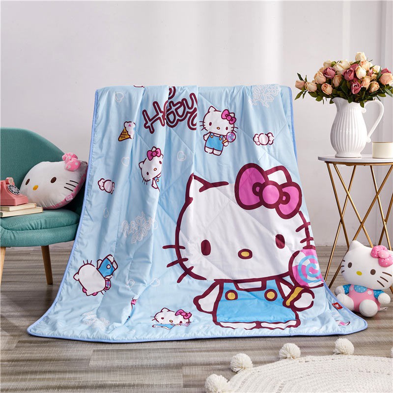 mẫu mới năm 2021┇✕HelloKitty cotton chính hãng chăn bông mát mùa hè kt cho mèo điều hòa nhiệt độ trẻ em ngủ trư