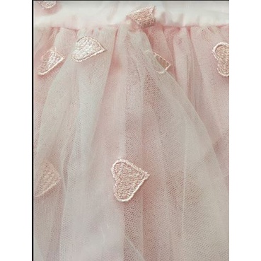 Đầm cho bé gái, Váy cho bé gái 7-15kg (0-3 tuổi) màu hồng nhạt dáng xòe in hình trái tim xinh xắn_19847250