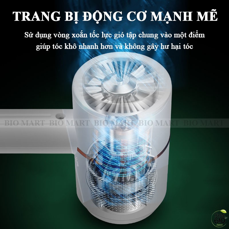 Máy Sấy Tóc Kalas Công Suất Lớn 2000W Kèm Phụ Kiện Máy làm tóc, Bộ bấm móng tay, Lược, Ngoáy tai - BIO175