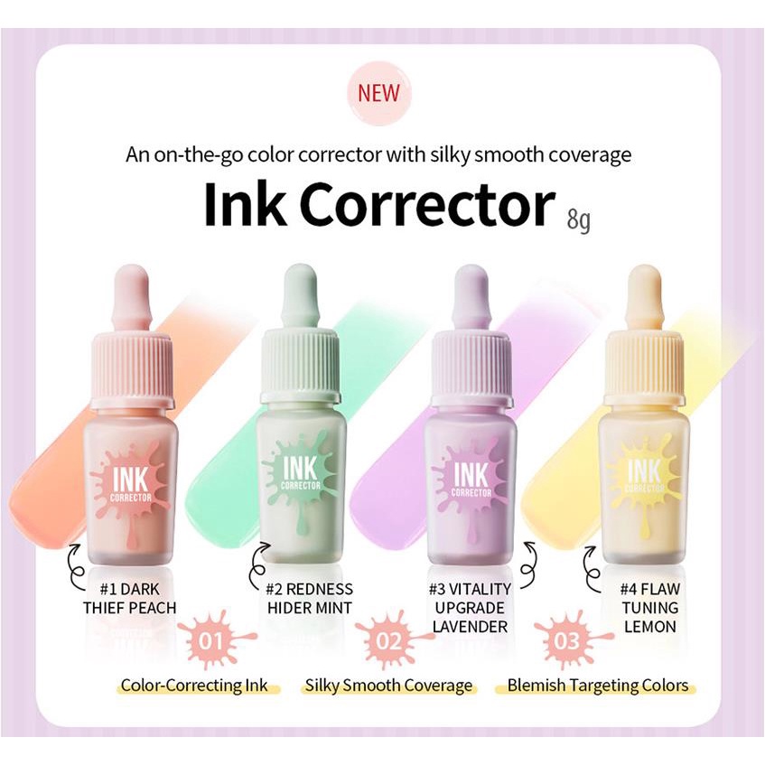 [ĐỌC KỸ MÔ TẢ] Che Khuyết Điểm Peripera Ink Corrector - màu xanh lá - che phủ mụn, thâm đỏ, những vùng da ko đều màu (Hà