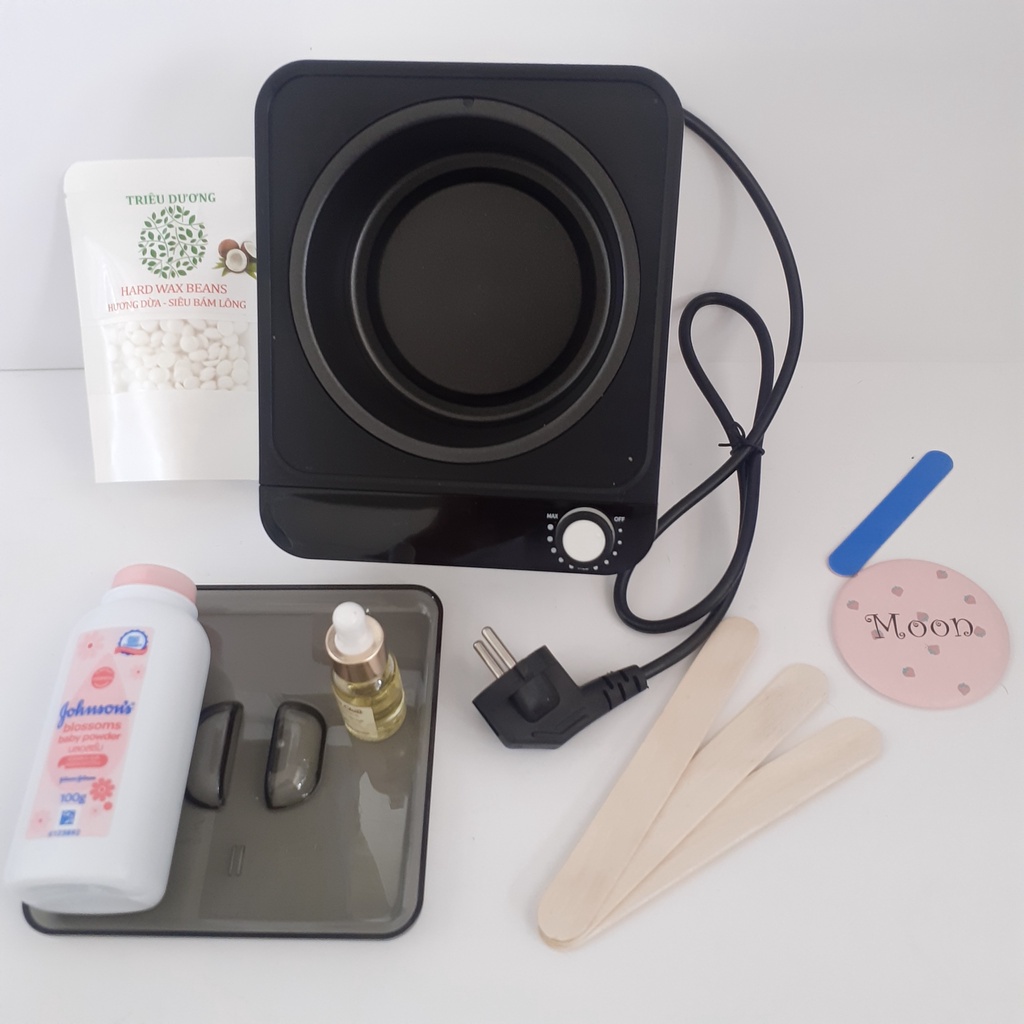 Siêu combo: Nồi wax lông chống dính cao cấp + sáp wax cao cấp + mỡ trăn + phấn rôm (Kèm quà tặng xem mô tả sản phẩm)