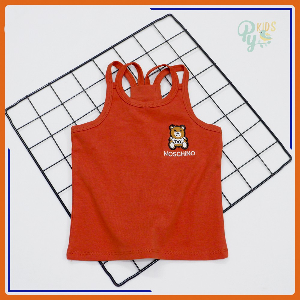 Áo ba lỗ borip / gân thêu góc cho bé gái 7-22 kg
