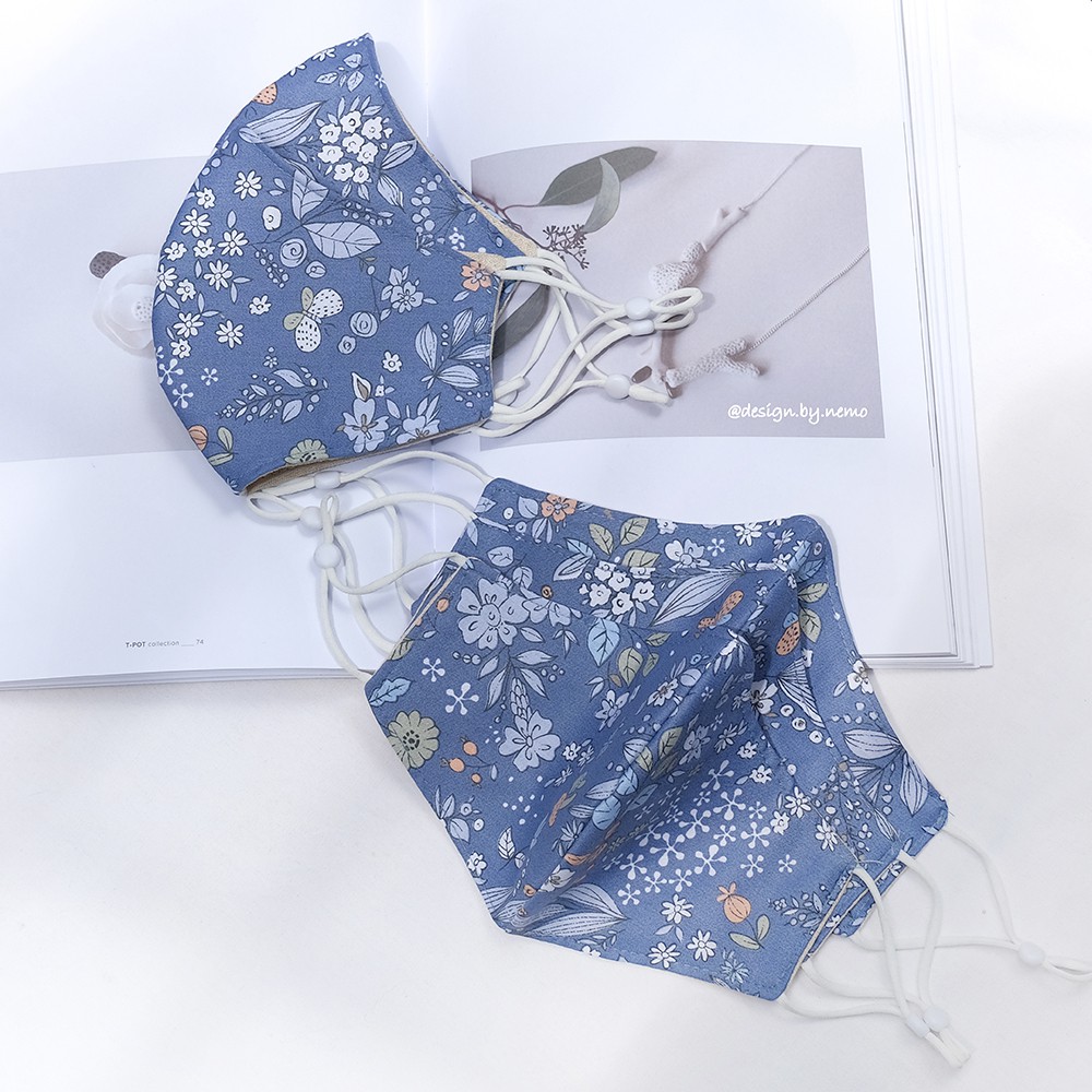 Khẩu Trang Vải Nemo Hoa Mùa Hè, có nút tăng giảm dây dễ điều chỉnh - KTHTX2M | BigBuy360 - bigbuy360.vn