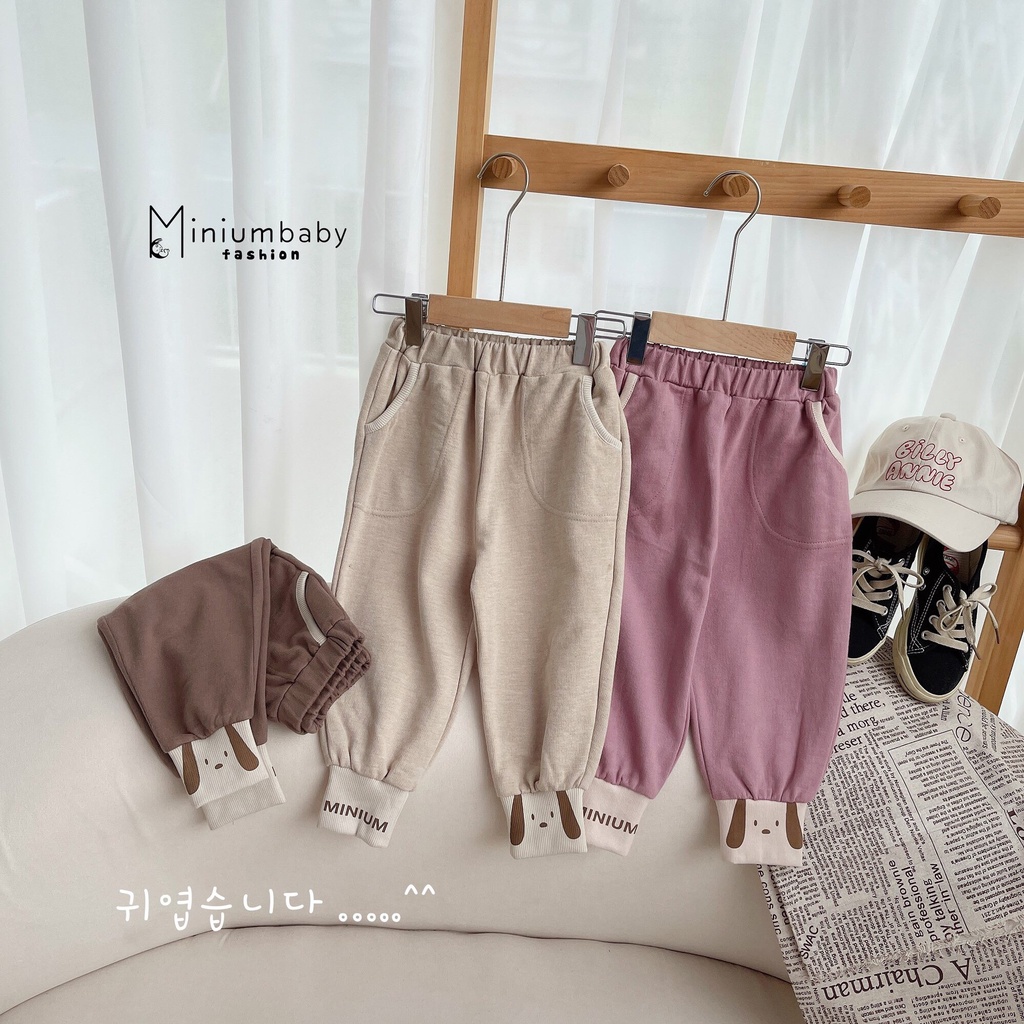 Quần nỉ bé gái dễ thương xinh xắn, quần dài thu đông hàng đẹp bé gái