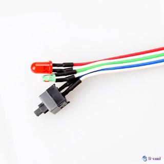 PC Desktop Case ATX Power on Reset Switch Cable with HDD LED Light