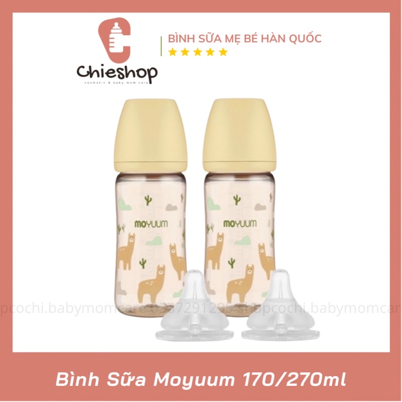 Bình sữa Moyuum Lạc Đà, Moyuum Vàng, Moyuum Llama edition 170ml- 270ml phiên bản giới hạn 2022 núm ti siêu mềm cho bé