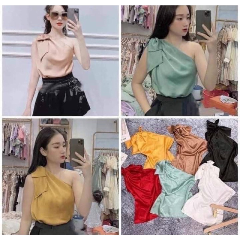 ÁO LỆCH VAI NƠ PHI LỤA