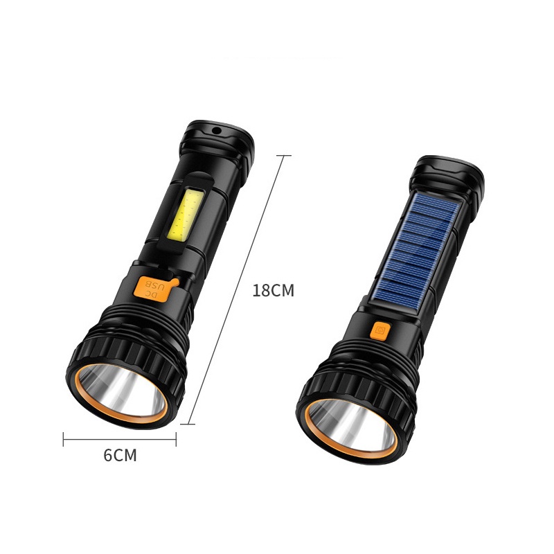 Đèn Pin LED Sử Dụng Năng Lượng Mặt Trời Siêu Sáng Chống Thấm Nước Có Thể Sạc Lại Bằng Cổng USB/Solar
