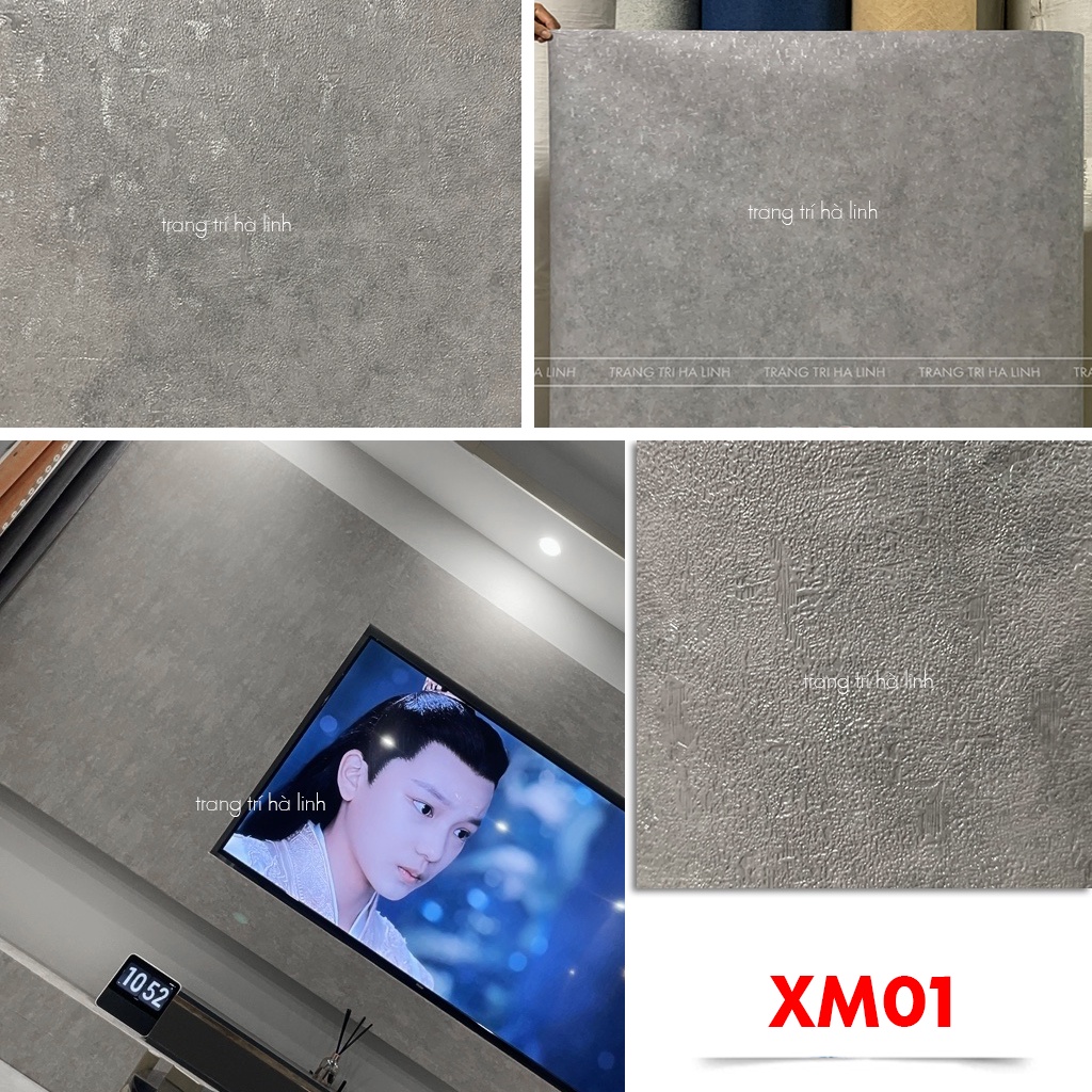 Decal dán tường giả xi măng bê tông xám khổ 1.2mx0.5m chống thấm nước