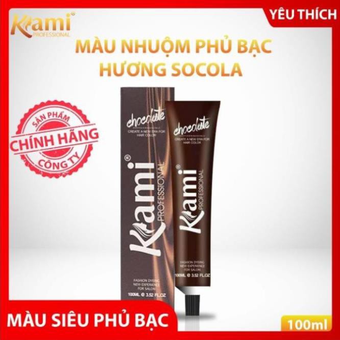 [GIÁ SỈ] Thuốc nhuộm tóc thông minh màu thời trang KAMI hương socola - phủ bạc (Ko kèm trợ nhuộm) màu đẹp