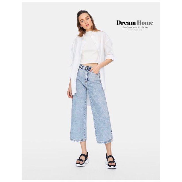 Quần jean ống suông culottes lỡ BSK hàng xuất dư xịn | BigBuy360 - bigbuy360.vn
