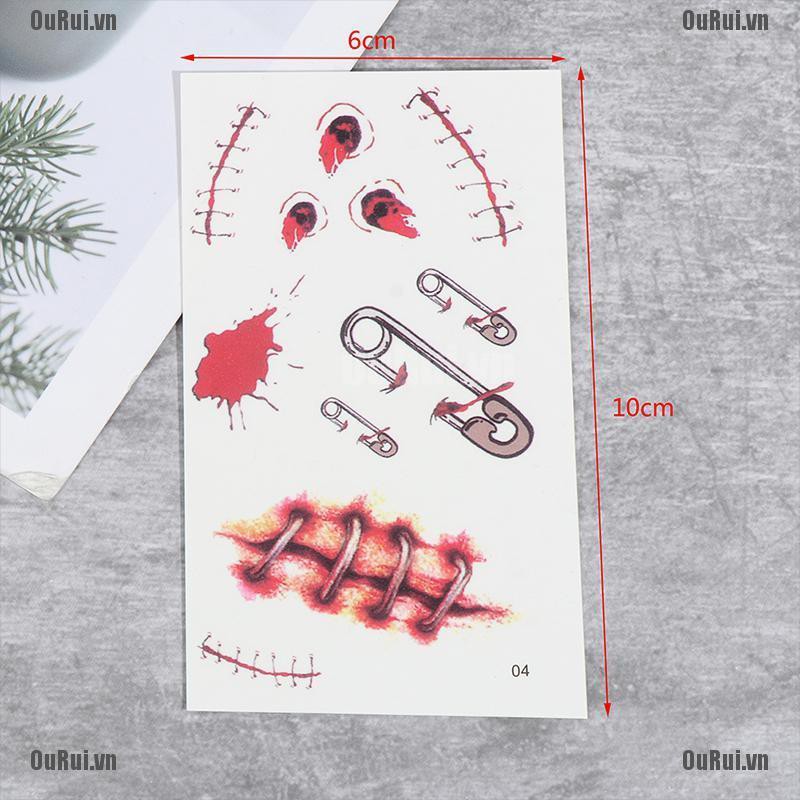 {FCC}Hình Xăm Dán Vết Thương Giả Hóa Trang Halloween{OuRui.vn}