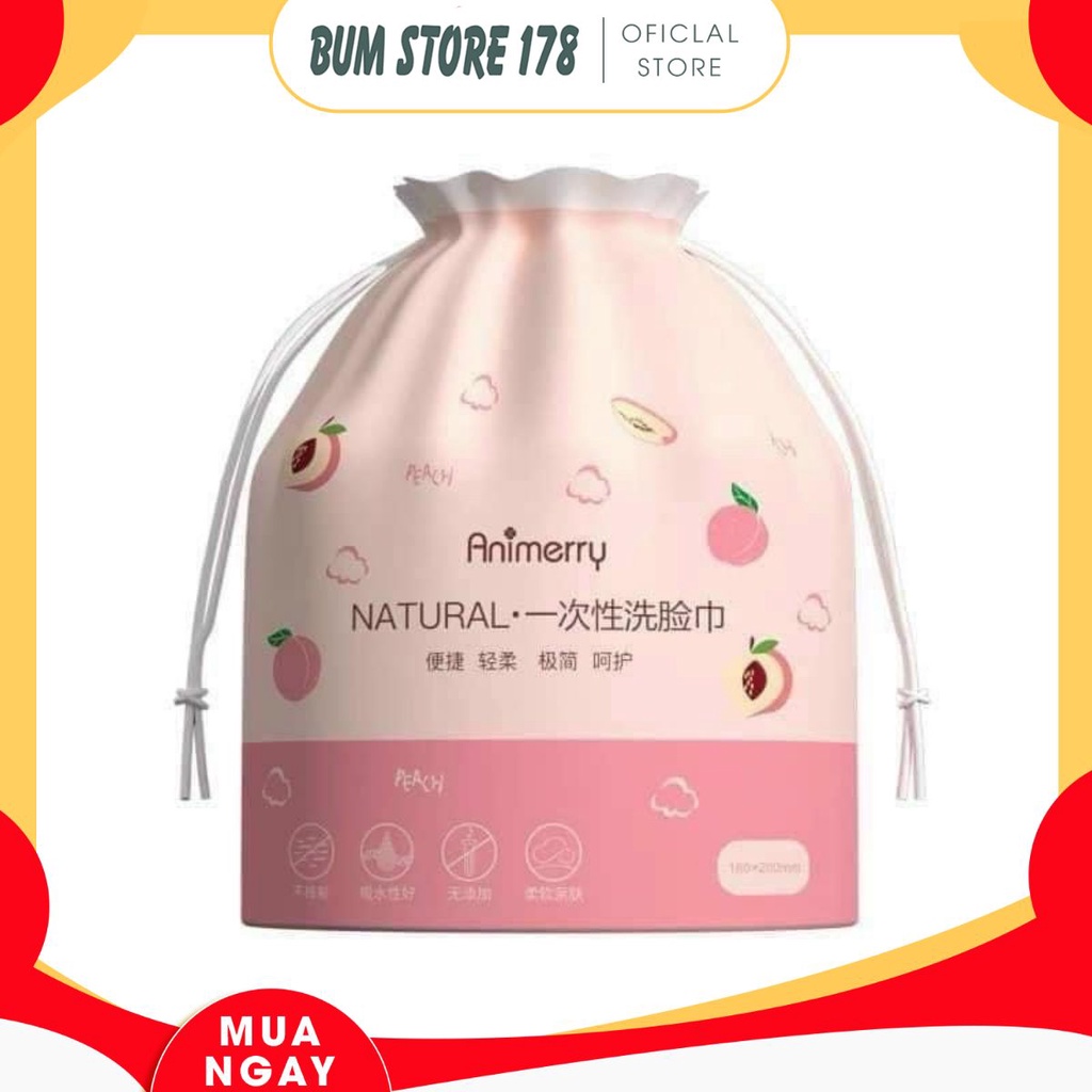 Túi khăn giấy khô đa năng Animerry lau mặt tẩy trang 1 lần cho tín đồ SkinCare - Túi 40 tờ