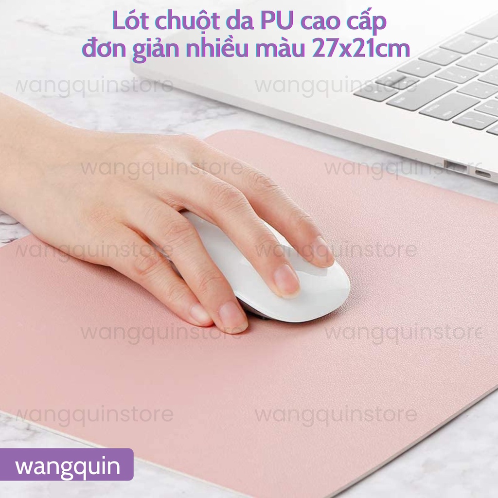 Lót chuột da đơn giản PU cao cấp Mouse Pad Thiết kế đơn giản không thấm nước, sử dụng 2 mặt cho văn phòng 21x27 cm