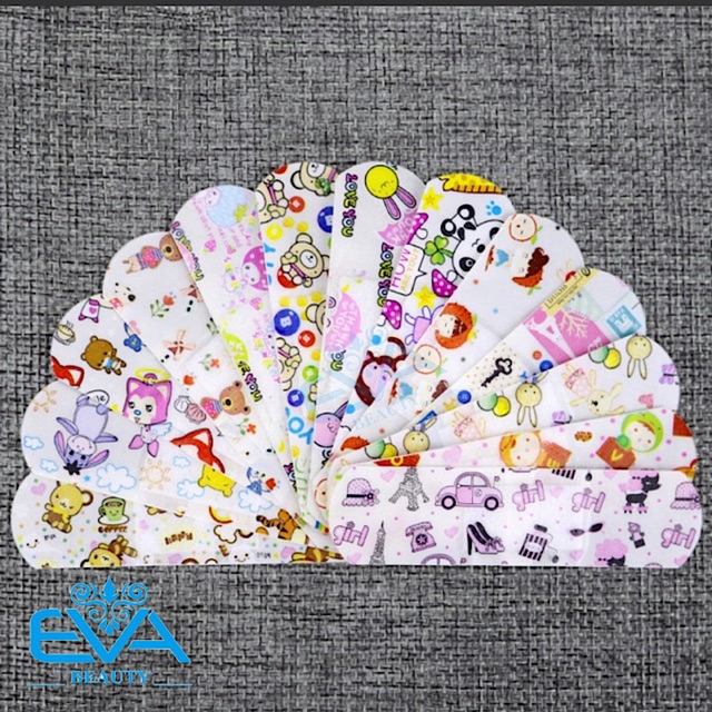 Combo 20 Miếng Băng Keo Cá Nhân Hoạ Tiết Hoạt Hình Trong Suốt Và Màu Cute Bandages