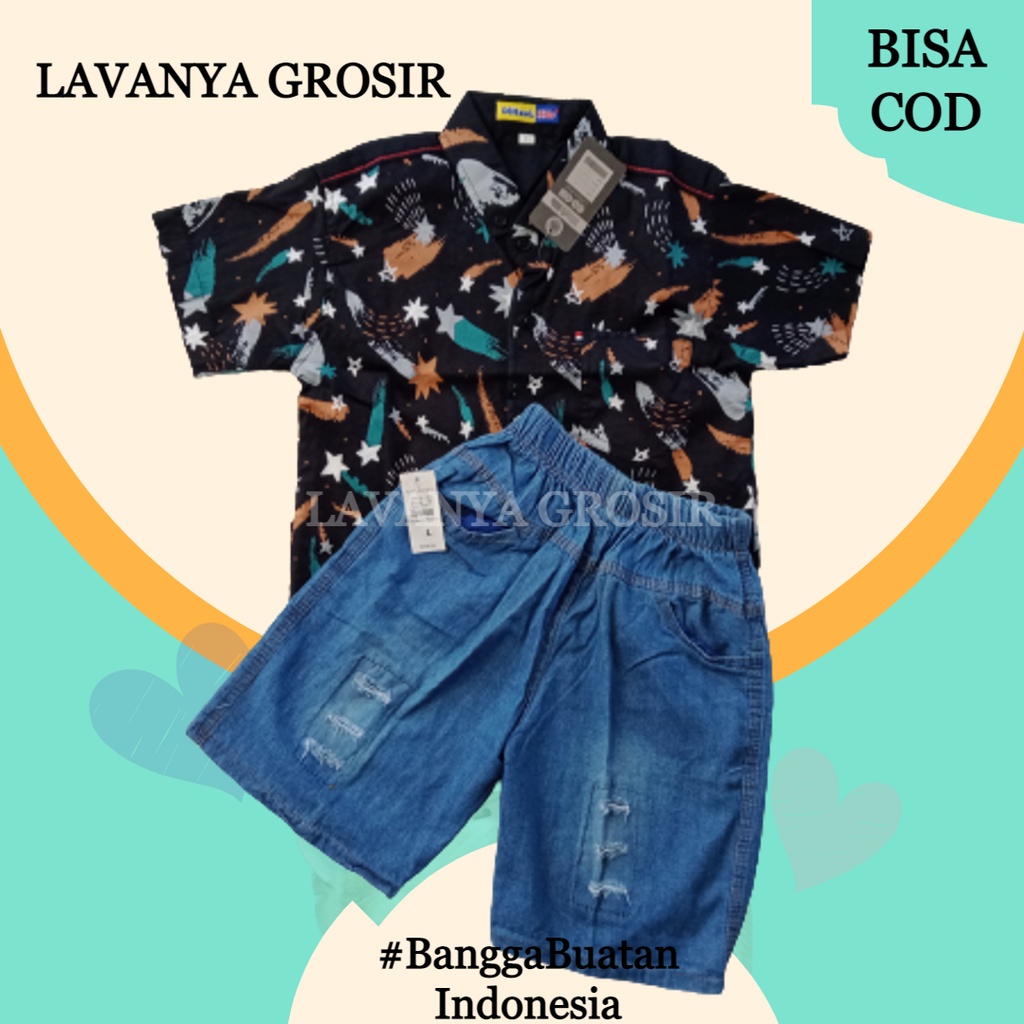 Bán Sỉ Bộ Áo Sơ Mi Co Giãn Họa Tiết Mulur Jeans Levis Xé Rách Cho Trẻ Em