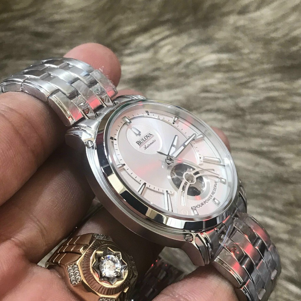 Đồng Hồ Nam Bulova 96A199 Lộ Cơ , Size 42mm , Màu Silver