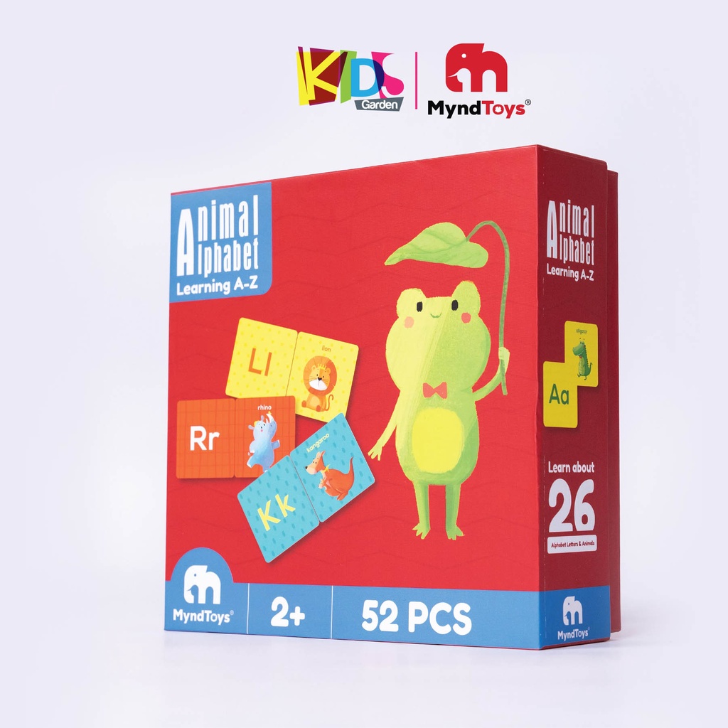 Đồ chơi xếp hình cho bé bộ ghép hình MYNDTOYS  52 thẻ với chữ cái và động vật cho trẻ từ 3 tuổi MT07-BGAAlphabet