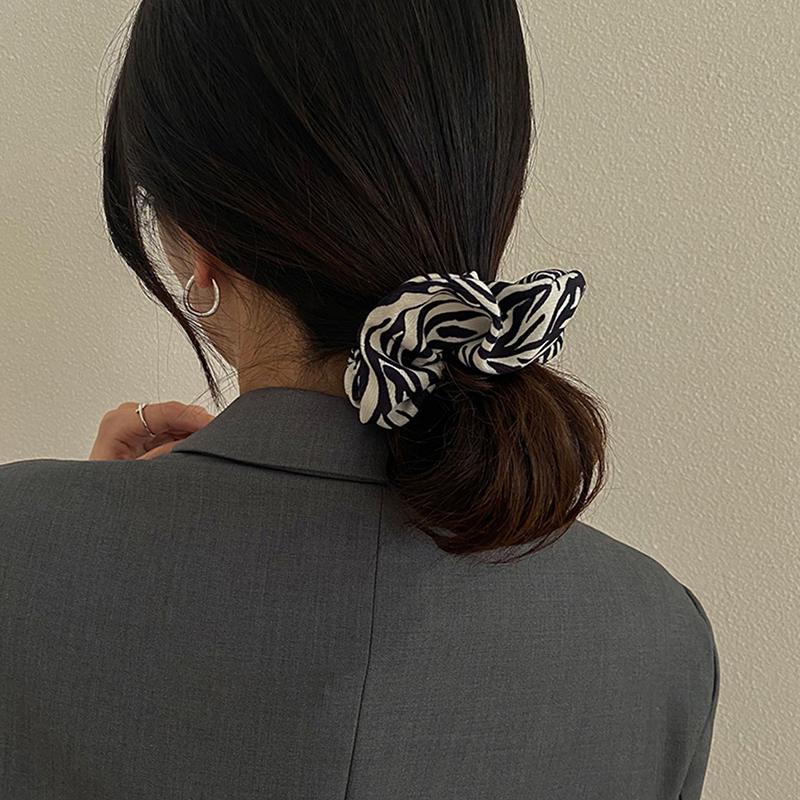 Dây Buộc Tóc Co Dãn Họa Tiết Vằn Ngựa Thời Trang Cho Nữ
