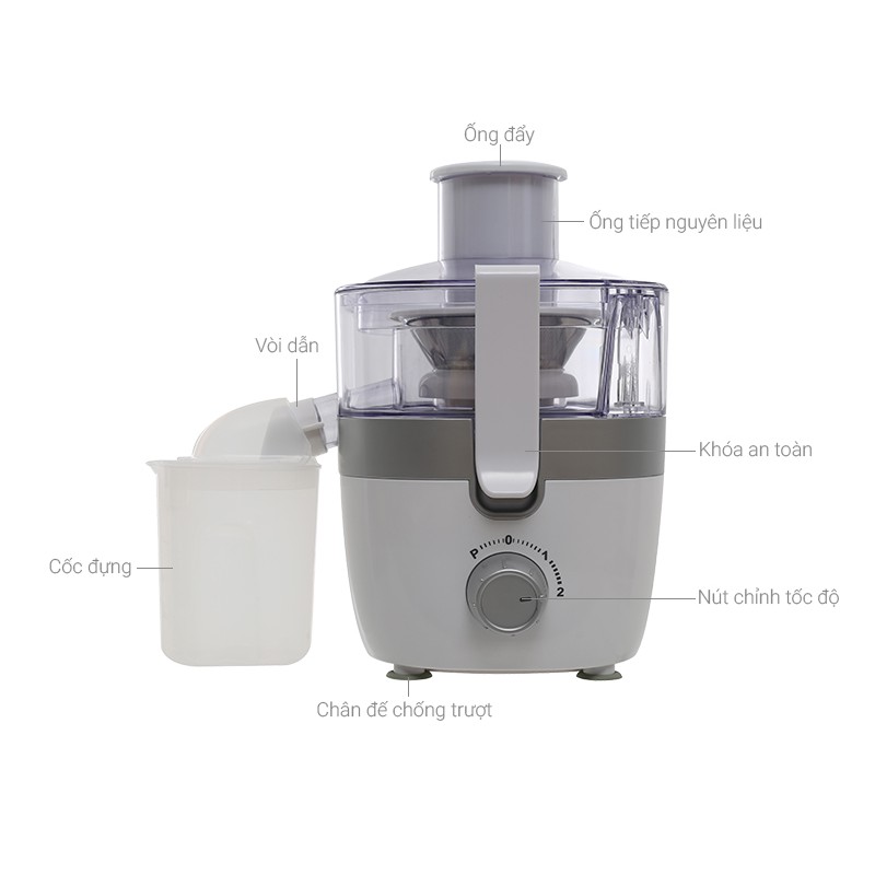Máy ép trái cây chuyên dụng Midea MJ-JE35 trắng