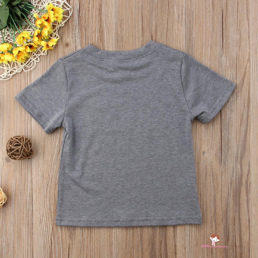 Áo Thun Tay Ngắn In Chữ Đáng Yêu Cho Bé
